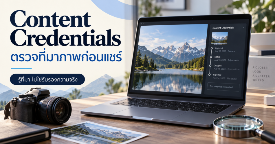 Content Credentials ตรวจที่มาภาพก่อนแชร์ ไม่ใช่เครื่องรับรองความจริง